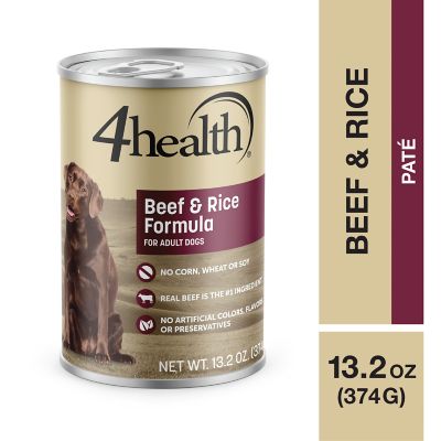 4health with Wholesome Grains All Life Stages Beef and Rice Recipe Wet Dog Food, 13.2 oz. Good food at good price