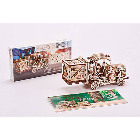 Wood Trick 3D Forklift Wood Mechanical Puzzle and Model Building Toy, 385  Pieces, 4820000000000