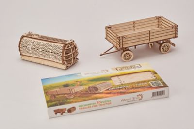Wooden 3d Puzzle Model Kit Wood Trick Mechanical Tractor for sale online