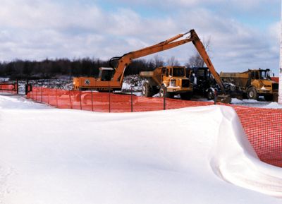 Image showing  50 ft. x 4 ft. Snow Guard Snow Fence, Orange