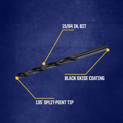 Image showing  67515 15/64 in. HD JL 135 Degree Black Oxide Drill Bit, Carded