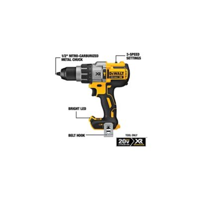 Image showing  20V Max 1/2 in. XR Cordless Premium 3-Speed Hammer Drill, Bare Tool