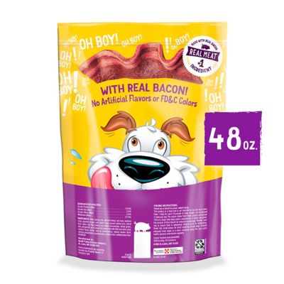 Image showing  Bacon Flavor Real Meat Dog Strip Treats, 48 oz.