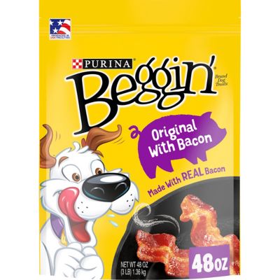 Image showing  Bacon Flavor Real Meat Dog Strip Treats, 48 oz.