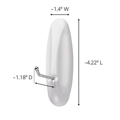 Image showing  Large Wire Hook, White, 1 Hook, 2 Strips/Pack
