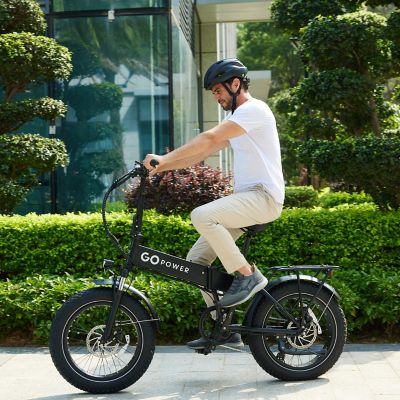 Image showing 6 th GoPowerBike Unisex 20 in. 7-Speed GoExpress Folding Electric Bike, Black