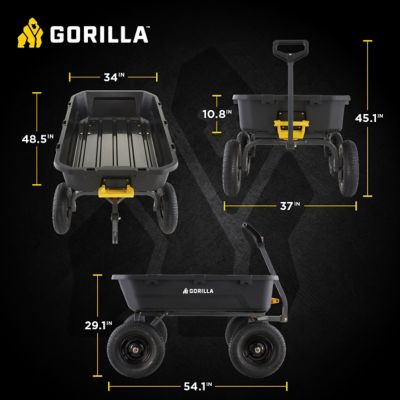 Image showing 12 th Gorilla Carts 12 cu. ft. 1,600 lb. Capacity Poly Dump Cart