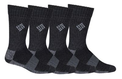 Columbia Sportswear Men's Moisture Control Crew Socks, 4-Pack, Rcs038musbk14pr