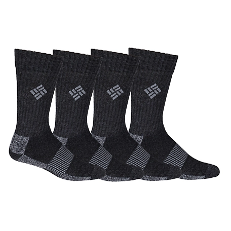 Columbia Sportswear Men's Moisture Control Crew Socks, 4-Pack, RCS038MUSBK14PR