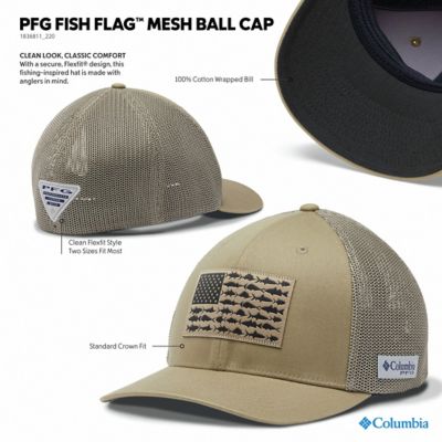 Image showing 2 th Columbia Sportswear PFG Fish Flag Mesh Ball Cap