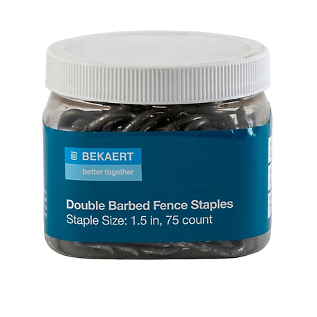 Bekaert 1-1/2 in. Double Barbed Fence Staples, 75-Pack