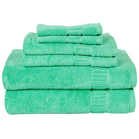 Dollhouse Miniature Bathroom Towel Set Bar rack Hand & Bath Towel mint Green 