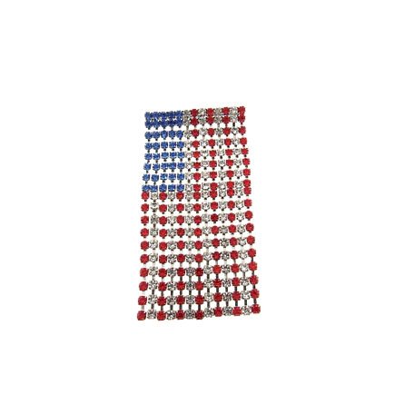 Buddy G's Unisex Wavy Red/White/Blue American Rhinestone Flag Pin