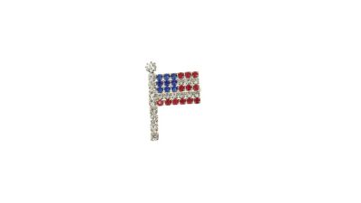 Buddy G's Small Red/White/Blue American Flag Rhinestone Pin