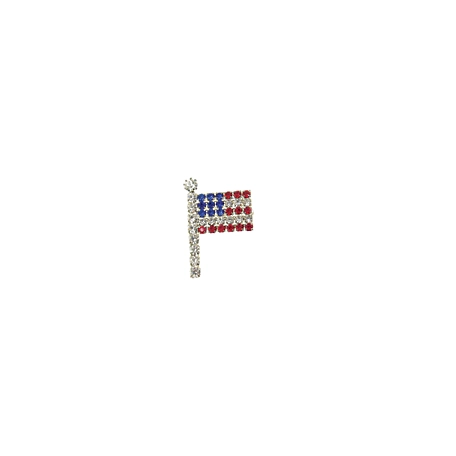 Buddy G's Small Red/White/Blue American Flag Rhinestone Pin