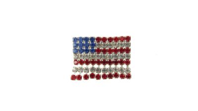 Buddy G's Unisex Red/White/Blue Fringe American Flag Pin