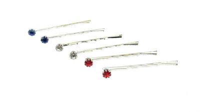 Buddy G's Patriotic Red Bobby Pins, 6 pk.