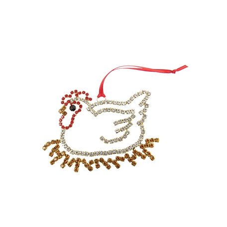 Buddy G's Country Rhinestone Hen in Nest Ornament