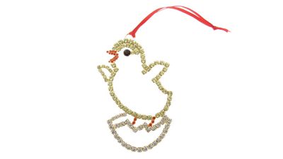 Buddy G's Rhinestone Baby Chick and Egg Ornament, 4 in. x 2.5 in. x 4 in. 