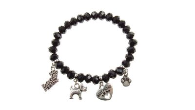 Buddy G's Dog Beaded Multi-Charm Stretch Bracelet