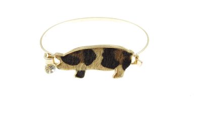 Buddy G's On the Farm Pig Bangle Print Bracelet