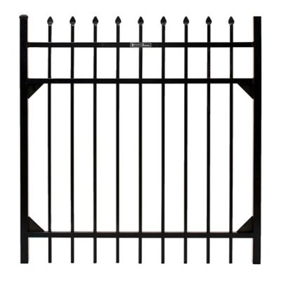 Fortress Building Products 4 ft. x 4 ft. Athens Pressed Spear Aluminum Gate, Black