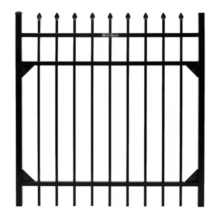 Fortress Building Products Athens 4 ft x 4 ft Black Pressed Aluminum Gate Decorative Gates