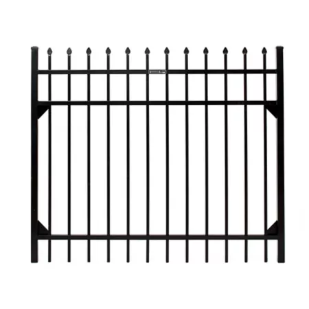 Fortress Building Products Athens 5 ft x 4 ft Black Pressed Aluminum High Gate Decorative Gates