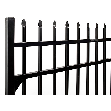 Fortress Building Products 5 ft. x 4 ft. Athens Pressed Spear High Aluminum Gate, Black