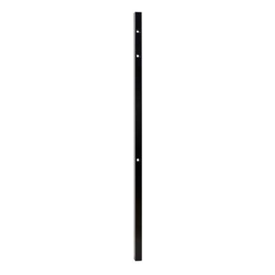 Image showing  6 ft. x 2 in. Athens 3-Rail Aluminum Line Post for Athens 4 ft. Flush Top/Bottom Fence Panels, Black