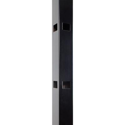 Image showing  6 ft. x 2 in. Athens 3-Rail Aluminum Corner Post for Athens 4ft. Flush Top/Bottom Fence Panels, Black