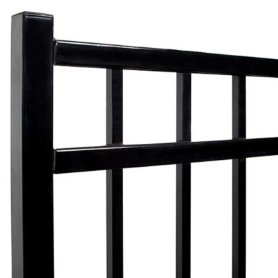 Image showing  4 ft. x 4 ft. Athens 3-Rail Black Aluminum Gate