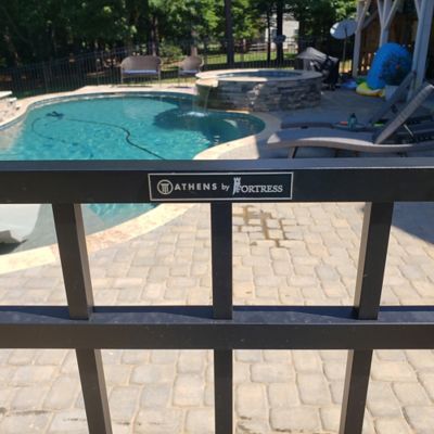 Image showing  5 ft. x 4 ft. Athens 3-Rail Black Aluminum Fence Gate