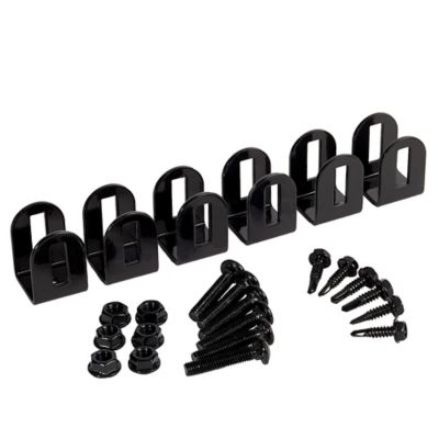 Fortress Building Products Versai Steel Fence Post End Brackets, Black, 6 pk.
