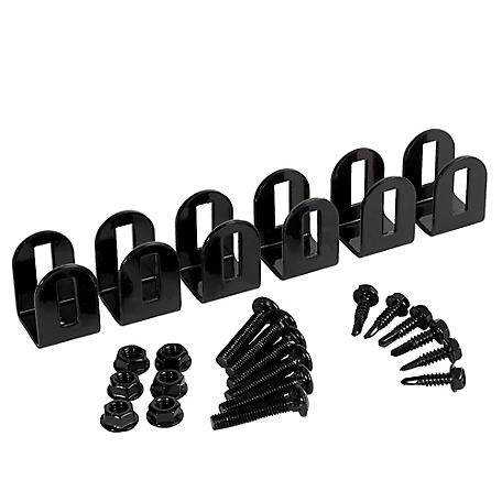 Fortress Building Products Versai Steel Fence Post End Brackets, Black, 6-Pack