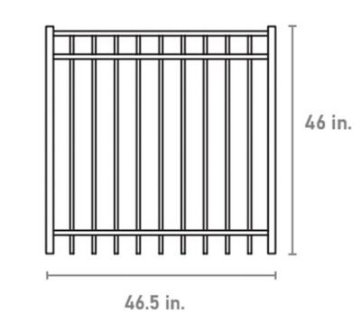 Image showing  4 x 4ft. Versai 3-Rail Steel Fence Gate