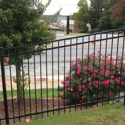 Image showing  58 in. x 90.5 in. Versai Three-Rail Steel Fence Panel