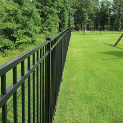 Image showing 5 th Fortress Building Products 58 in. x 90.5 in. Versai Three-Rail Steel Fence Panel