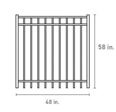 Image showing  4 ft. x 5 ft. Versai 3-Rail Steel Fence Gate, Black