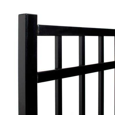 Image showing  4 ft. x 5 ft. Versai 3-Rail Steel Fence Gate, Black