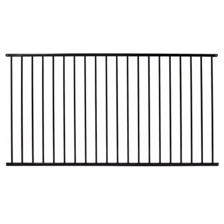 Fortress Building Products 90.5 in x 48 in Versai Two-Rail Steel Fence Panel Garden Fencing