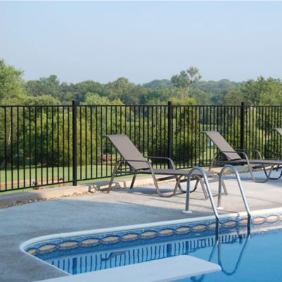 Image showing  90.5 in. x 48 in. Versai Two-Rail Steel Fence Panel