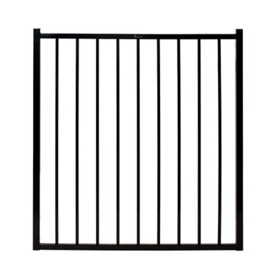 Fortress Building Products 4 ft. x 4 ft. Versai 2-Rail Steel Fence Gate, Black