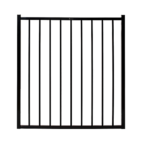 Fortress Building Products 4 ft. x 4 ft. Versai 2-Rail Steel Fence Gate, Black