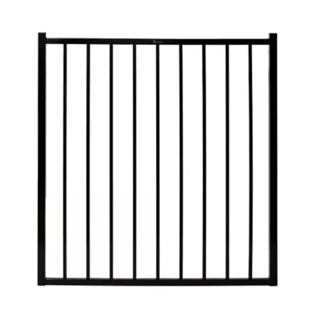 Fortress Building Products Versai 2-Rail Steel Fence Gate 4 ft x 4 ft Black Driveway Gates