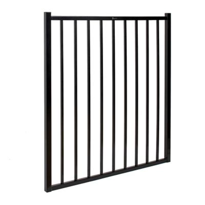 Image showing  4 ft. x 4 ft. Versai 2-Rail Steel Fence Gate, Black