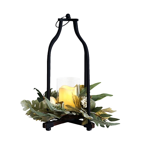 Slice of Akron Harvest Metal LED Lantern, Black