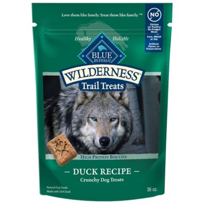 Blue Buffalo Wilderness Trail Treats High Protein Grain-Free Duck Recipe Crunchy Dog Treats, 36 oz. Box