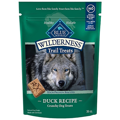 Blue Buffalo Wilderness Trail Treats High Protein Grain-Free Duck Recipe Crunchy Dog Treats, 36 oz. Box