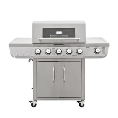 Even Embers 5-Burner Propane Gas Grill with Window, 9,600 BTU, Stainless Steel